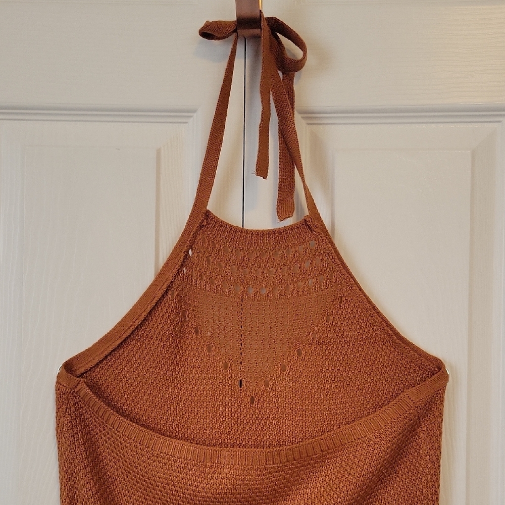 Brown Halter Knit Dress - Picture 9 of 10